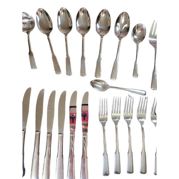 Rogers Stainless by Oneida Service for 8 Silverware Set with Serving Pieces - Picture 3 of 16